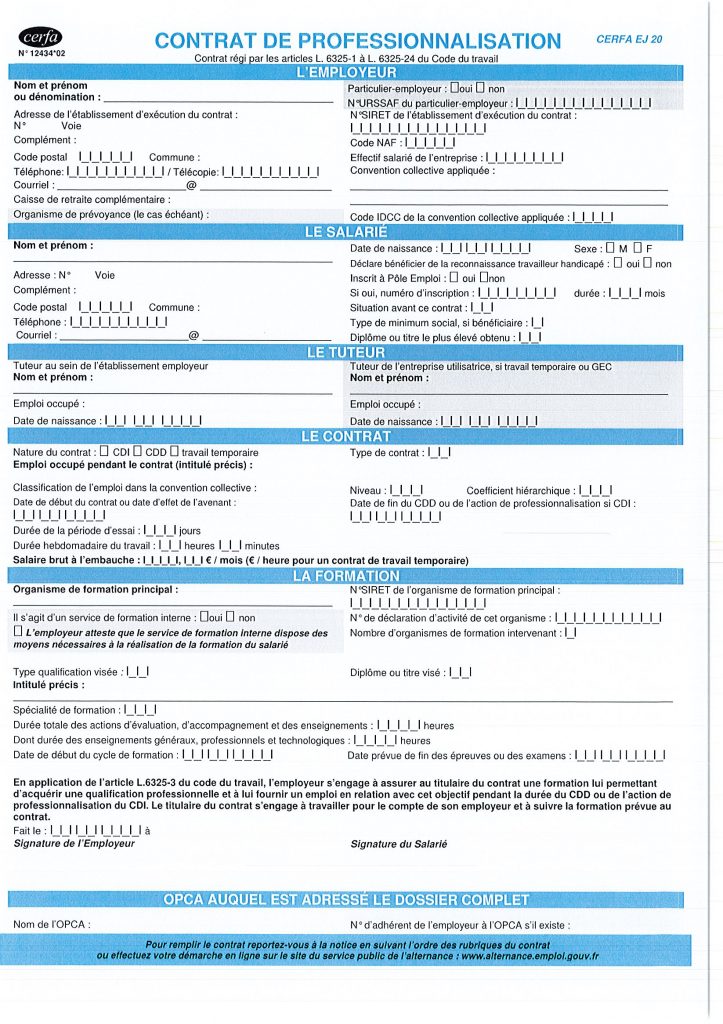 Cerfa alternance